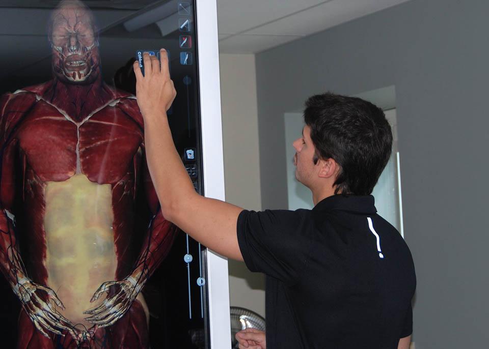 student studying human anatomy in advanced graduate program